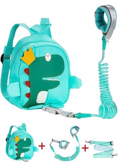 INFOSUN Children's Traction Rope, 4 in 1 Cute Kids Dinosaur Backpack Shoulder Straps, Kids Toddler Anti-lost Walker Backpack Belt Wrist Straps for Boys Girls Outdoor Walking  - Image 1