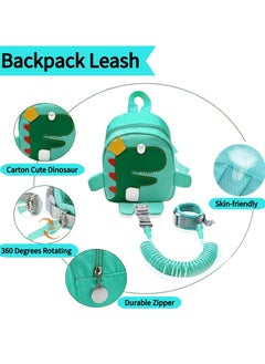 INFOSUN Children's Traction Rope, 4 in 1 Cute Kids Dinosaur Backpack Shoulder Straps, Kids Toddler Anti-lost Walker Backpack Belt Wrist Straps for Boys Girls Outdoor Walking  - Image 3