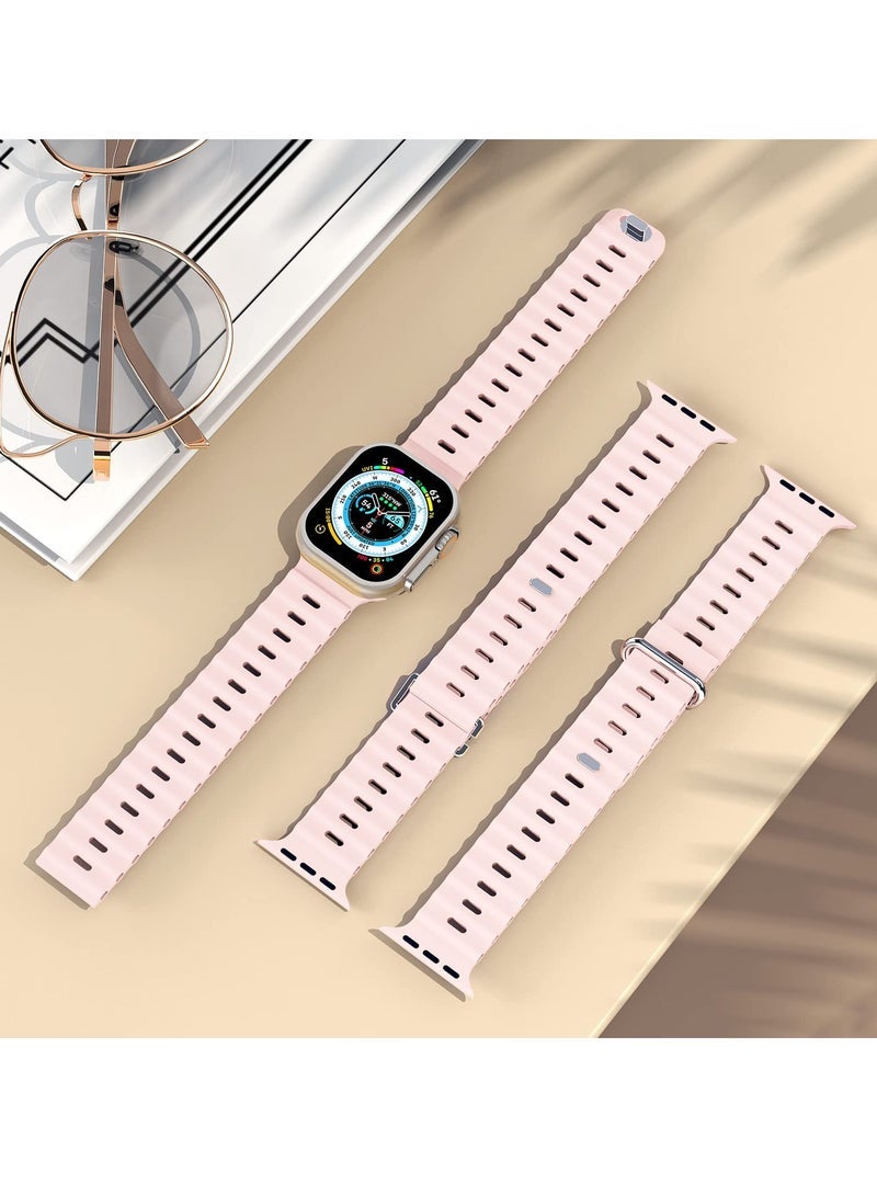مجموعة من 5 حزم رياضية لساعة Apple Watch Ultra 2/9/8/7/6/SE، سوارات مصنوعة من السيليكون الناعم، مقاومة للماء، تستبدل الأحزمة، تناسب الطرازات بقياس 49 مم، 45 مم، 44 مم، 42 مم للنساء - Image 2