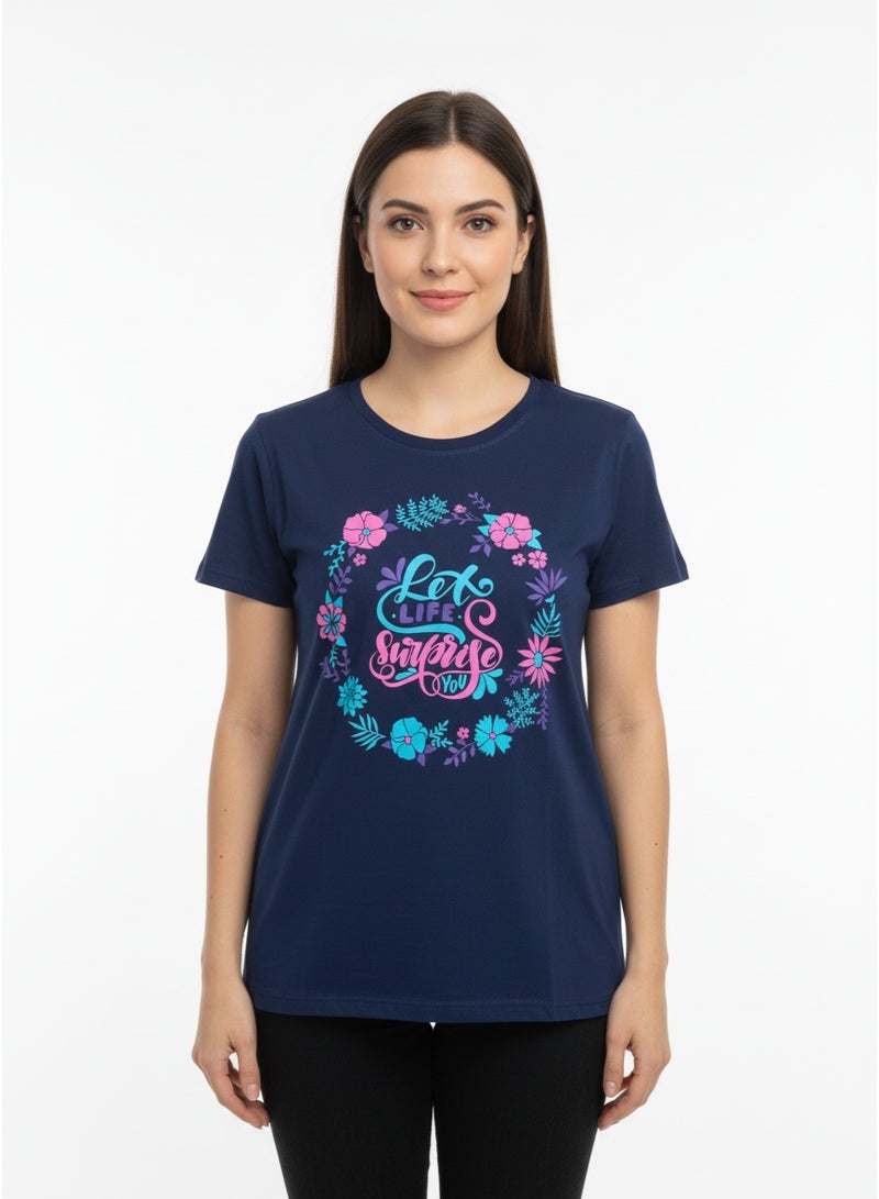 general T-SHIRT BODICE/NAINA LADIES PRINT S/S SV/HT-LT 108 - Image 1