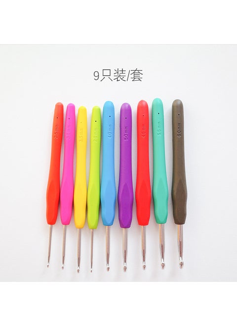 Soft Handle Crochet Hook Set Candy Colored Rainbow Hinted Style Knitting Crochet Wool Sweater Needle Tool 8.0mm