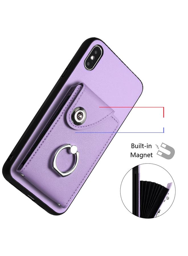 اس-توب جراب لهاتف iPhone XS Max مزود بحلقة وحقيبة بطاقات وحافظة هاتف مع حبل طويل - Image 4