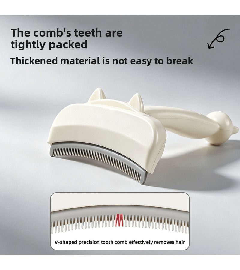 Pink Pet Deshedding Brush Self Cleaning Undercoat Remover for Cats Dogs - Image 4