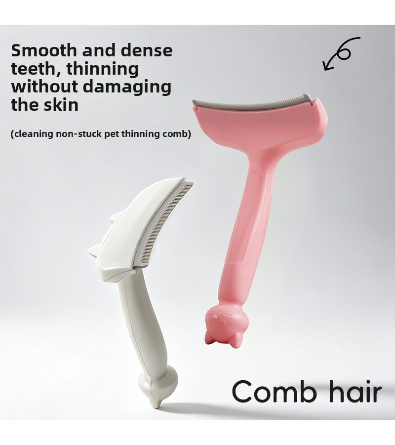 Pink Pet Deshedding Brush Self Cleaning Undercoat Remover for Cats Dogs - Image 1