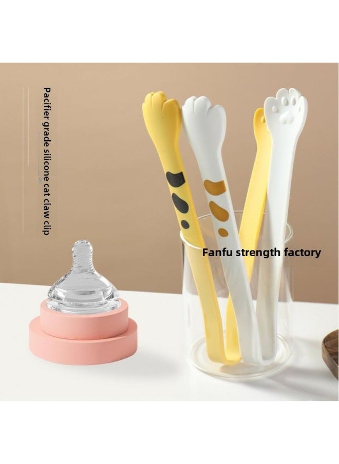 Generic - Silicone Food Clip Plastic Non-dirty Hands Snack Clip Cute Cat Claw Clip Kitchen High Temperature Food Clip Potato Chips Clip-Colour:♉♈Integrated Silicone/high Temperature Resistance (pink Three-piece Set) Upgraded Model♉♈ - Image 1