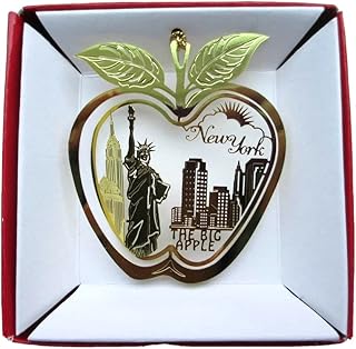 Nations Treasures Nations Treasures New York City Big Apple Brass Christmas Ornament Statue of Liberty Empire State Building Souvenir Gift  - Image 1