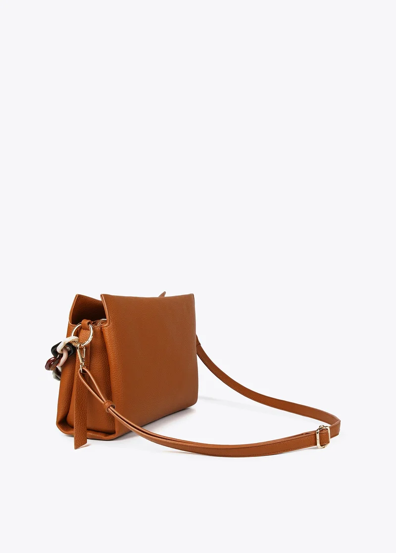 Lola Casademunt Large faux leather bag with multicoloured strap