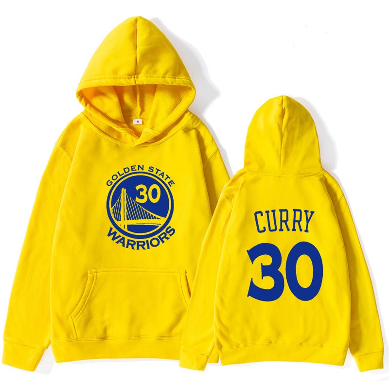 2021 cross-border NBA basketball sweater Warriors team 30 curry sports sweater mens trendy hoodie men Yellow 