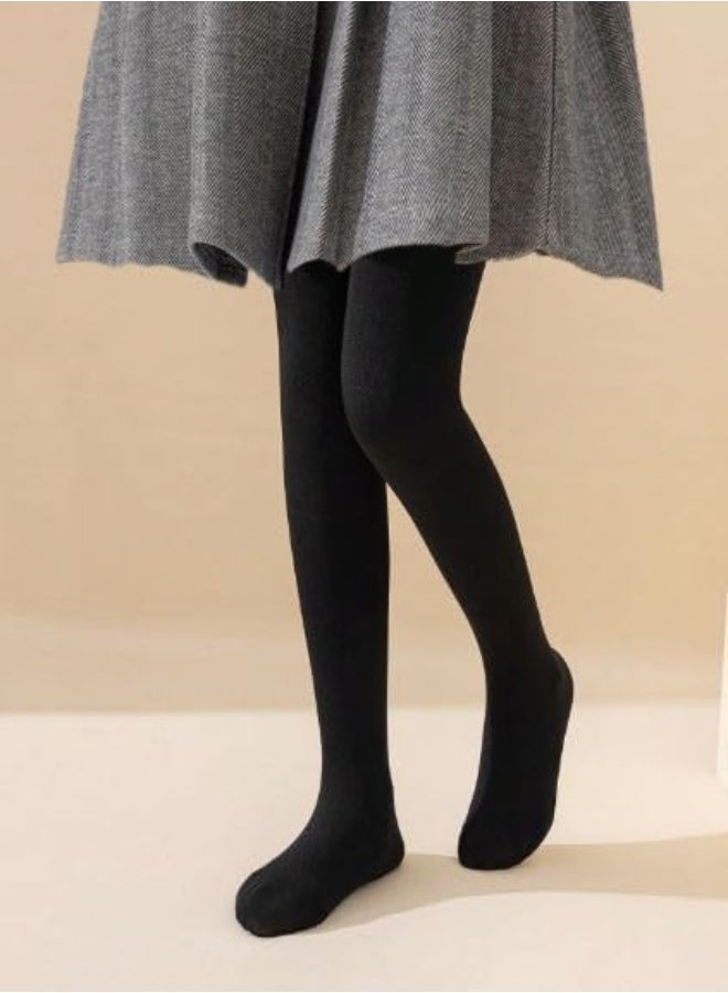 Girls' warm, soft tights, 2-pack, black and white - Image 4