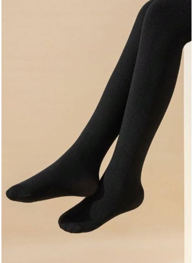 Girls' warm, soft tights, 2-pack, black and white - Image 2