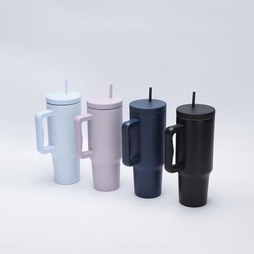 CPENSUS 1200ML Stainless Steel Tumbler with Lid and Straw, Hot and Cold with Handle, 100% Leak Proof Mug Cupholder for Travelling, Gym (Sky Blue) - Image 5