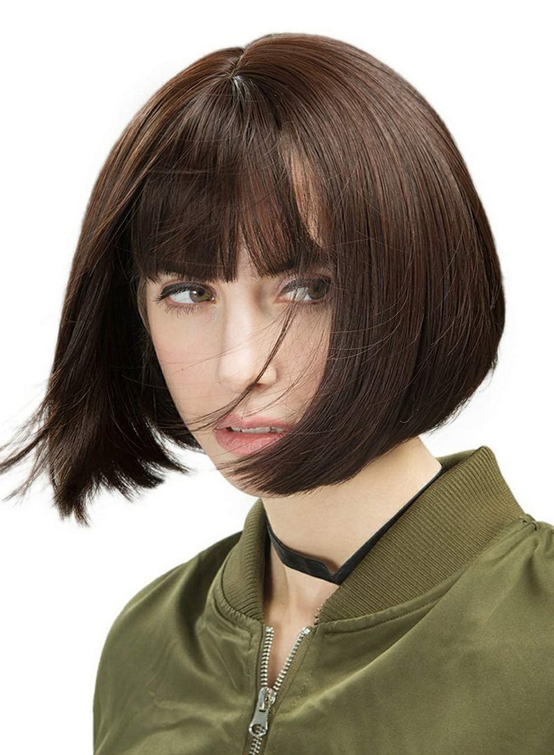 KASTWAVE Featured Wigs with Party Sunglasses, Makeup Party Kit, Color Bob Wig, Cosplay Wigs and Party Wigs, Party Wigs Decorations Favors (Brown) - Image 3