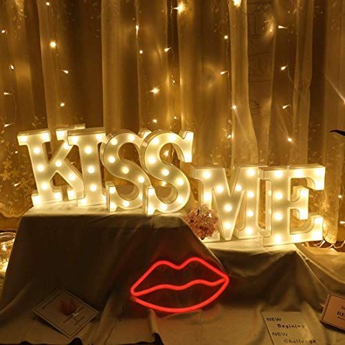 MIRADH LED Marquee Letter Lights Sign; Light Up Alphabet Letters for Wedding Birthday Party Christmas Home Bar Decoration; Warm White (Letter-K) - Image 4