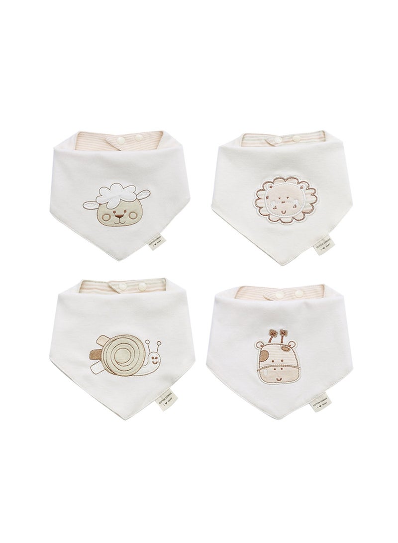 Luckam , 4 Pack Baby Bandana Dribble Bibs, Baby Organic Cotton Feeding Bibs, Adjustable Animal Pattern Bibs, Baby Gift for Newborn - Image 2