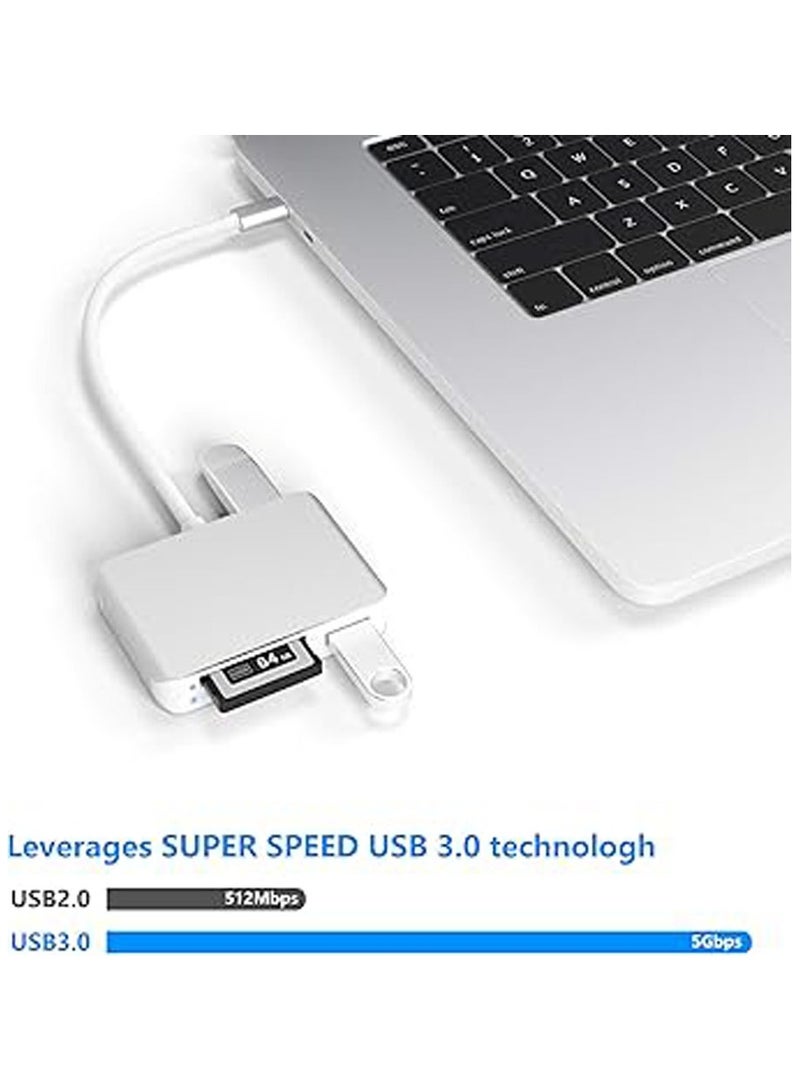XQD Card Reader USB C,XQD/SD/TF Card Reader Type C,Dual USB3.0 Card Adapter Read 3 Cards for SD(HC/XC),TF, Sony G Series, Lexar USB Mark Card, Compatible for Type-C Laptop, Support Windows/Mac OS - Image 4