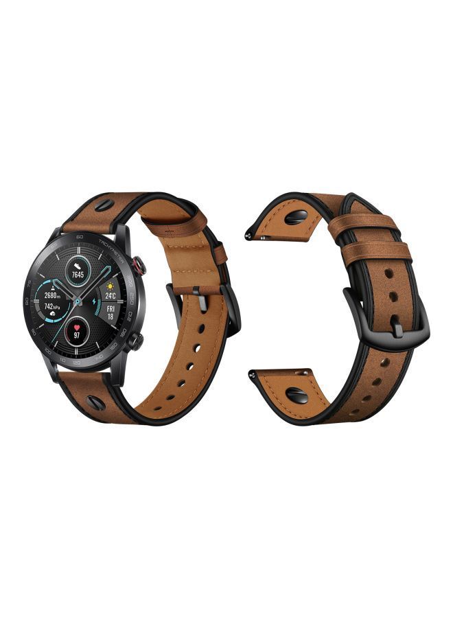 NIBEMINENT Replacement Band For Honor MagicWatch 2 46mm Rough Brown - Image 3