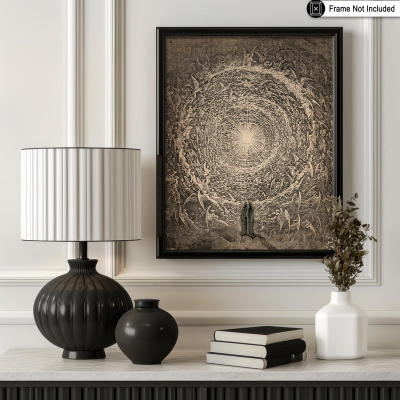 Poster Master Vintage Gustave Dore Poster - Retro Vision of The Empyrean Print - The White Rose Art - Gift for Men & Women - Great Decor for Living Room, Bedroom or Office - 8x10 UNFRAMED Wall Art - Image 3