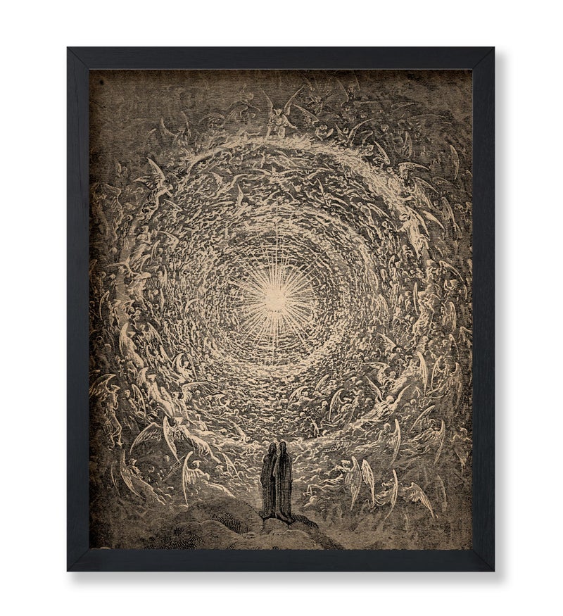 Poster Master Vintage Gustave Dore Poster - Retro Vision of The Empyrean Print - The White Rose Art - Gift for Men & Women - Great Decor for Living Room, Bedroom or Office - 8x10 UNFRAMED Wall Art - Image 1