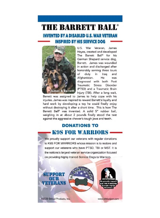 spot The Barrett Ball Virtually Indestructible Rubber Ball Dog Toy Blue 4 Inch 8035213 - Image 3