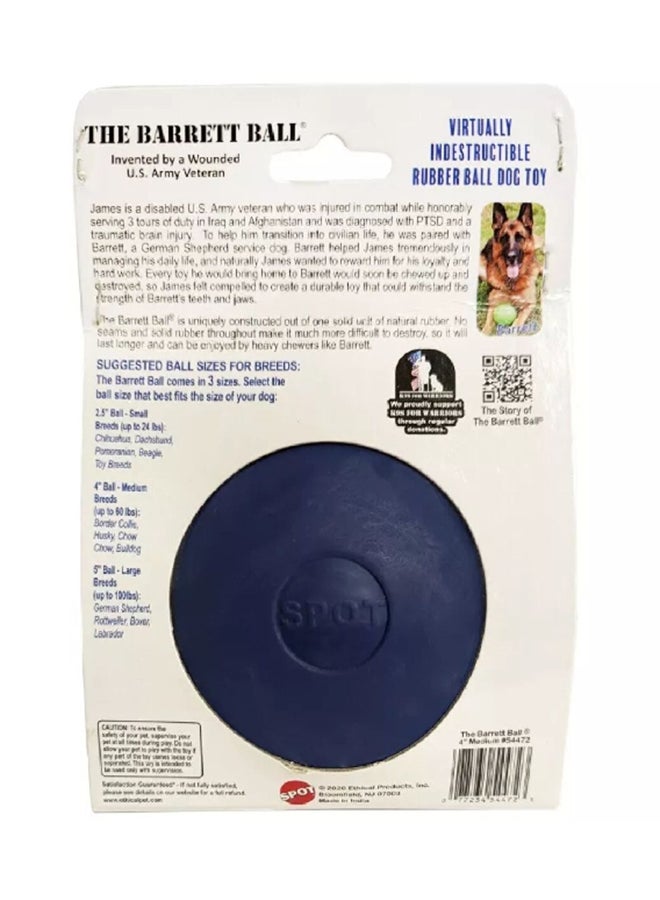spot The Barrett Ball Virtually Indestructible Rubber Ball Dog Toy Blue 4 Inch 8035213 - Image 2