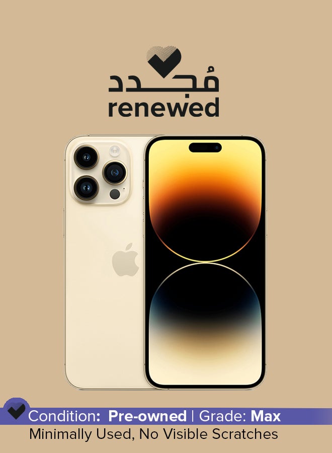Apple Renewed - iPhone 14 Pro Max 128GB Gold 5G With FaceTime - USA Version (e-SIM only) - Image 1
