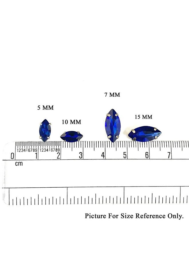 إمبرويدوري ماتيريال اللون الأرجواني مخيط على أحجار الراين الزجاجية للتطريز، وصناعة المجوهرات، والحرف اليدوية، DIY في إعداد مخلب قاعدة معدنية (50 قطعة، 7 × 15 مم، شكل ماركيز على شكل قارب العين) - Image 2