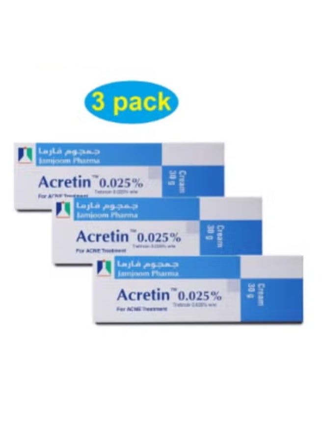 ACRETIN Cream For Acne Treatment - 30g - Pack of 3 - Image 1