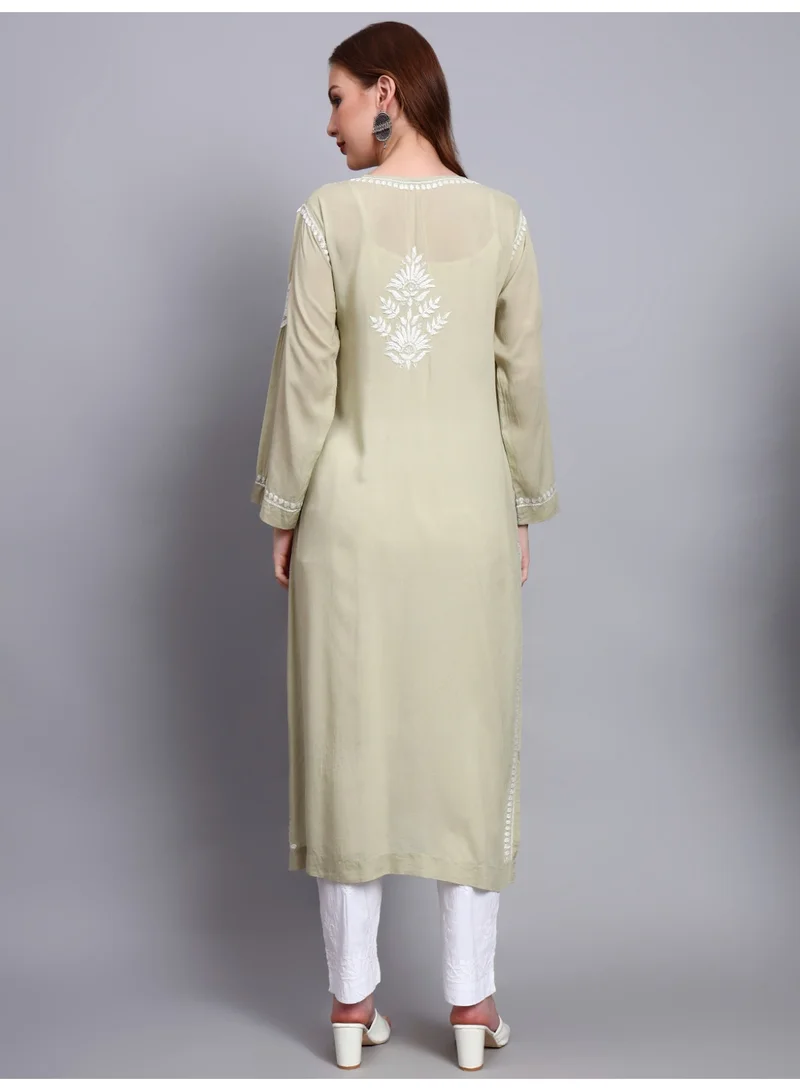 الايا كورتي مستقيم مطرز يدوياً شكنكاري من المودال - AL3683