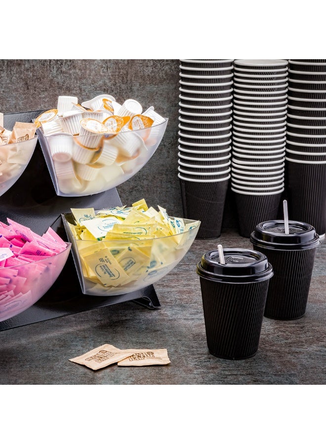 Restaurantware Met Lux 15.5 x 10 x 10.5 Inch Coffee Accessory Caddy, 1 Premium Coffee And Condiment Organizer - 4 Removable Compartments, Black Steel Breakroom Organizer - Image 3