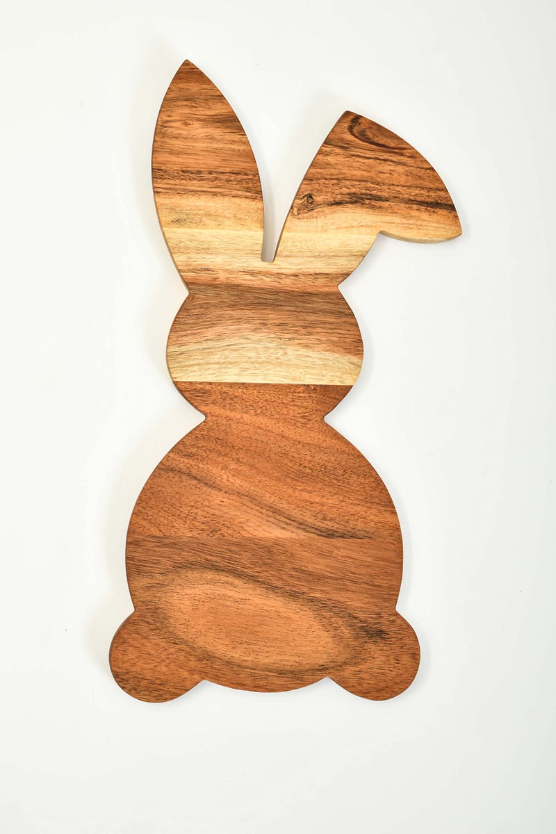 Affinity Decor Organic Acacia Kitchen Cutting Chopping Board for Butcher Block Cheese and Vegetables Fruit Salad Halloween Christmas Gift Bunny Board 15L x 7W