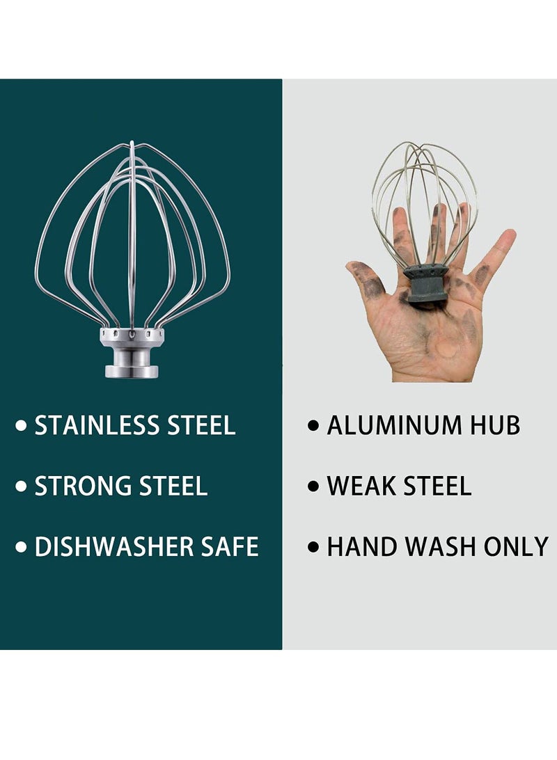 KASTWAVE Stainless steel Wire Whip Attachment for KitchenAid Tilt-Head Stand Mixer Accessory K45WW Replacement, Egg Cream Stirrer, Cakes Mayonnaise Whisk, Whipping Egg White, Dishwasher Safe - Image 3
