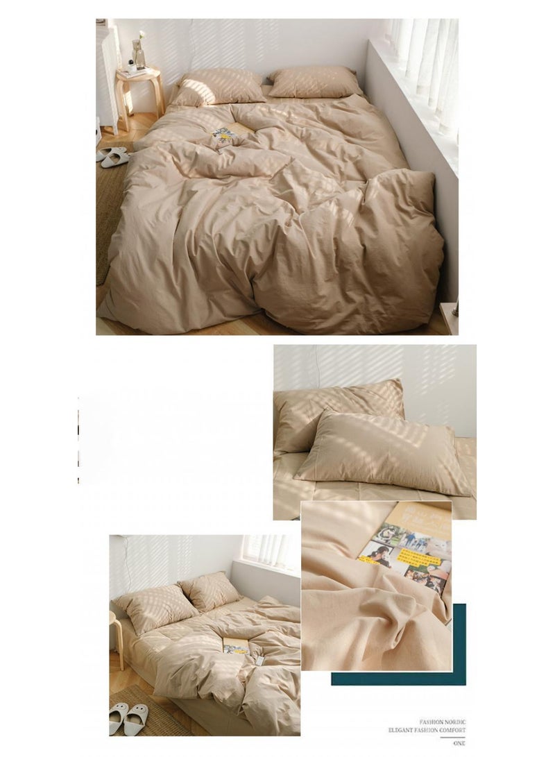 general 4-Piece Pure Cotton Solid Color Minimalist Style Comfortable Set King Size 220x240cm - Image 2