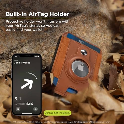 PureGear Mag AirTag Wallet Magnetic Wallet with Protective AirTag Holder for iPhone 171615141312 Series MagSafe Compatible Holds Up to 8 Cards Slim Minimalist AirTagNot Included Black - Image 3