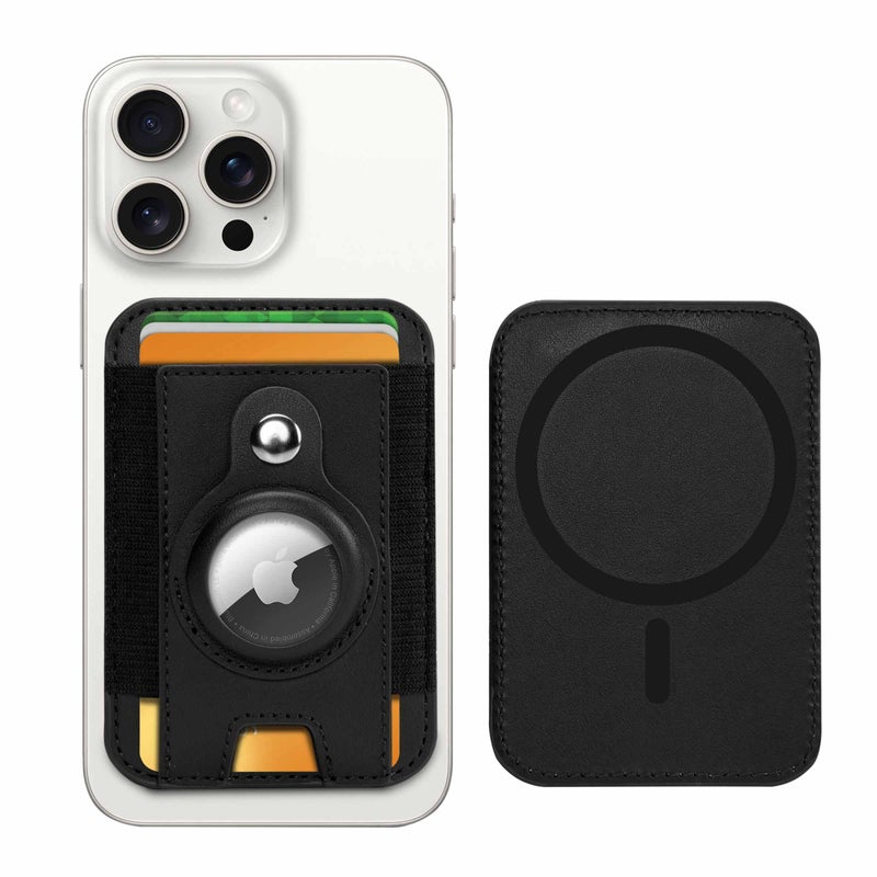 PureGear Mag AirTag Wallet Magnetic Wallet with Protective AirTag Holder for iPhone 171615141312 Series MagSafe Compatible Holds Up to 8 Cards Slim Minimalist AirTagNot Included Black - Image 2