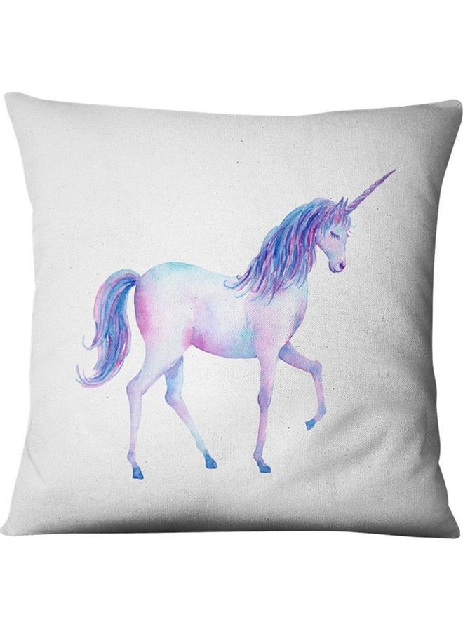 NIBEMINENT Unicorn Printed Cushion Cover White/Purple/Blue