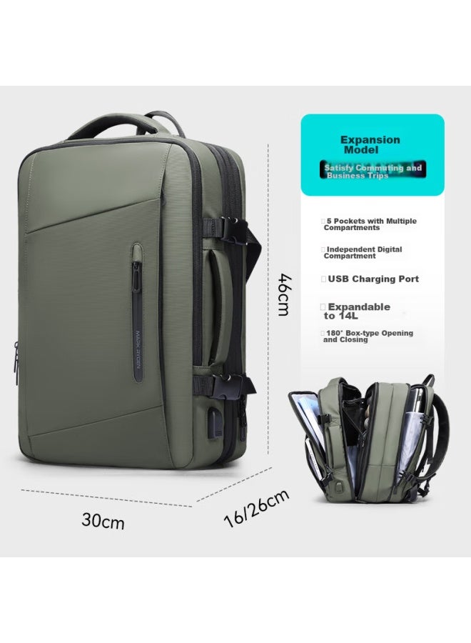 MARK RYDEN Marco Leiden Backpack, Travel Backpack For Men, Laptop Bag 17.3 Inches, Business Bag, Casual Mr9299, Olive Green, Expandable Version - Image 1