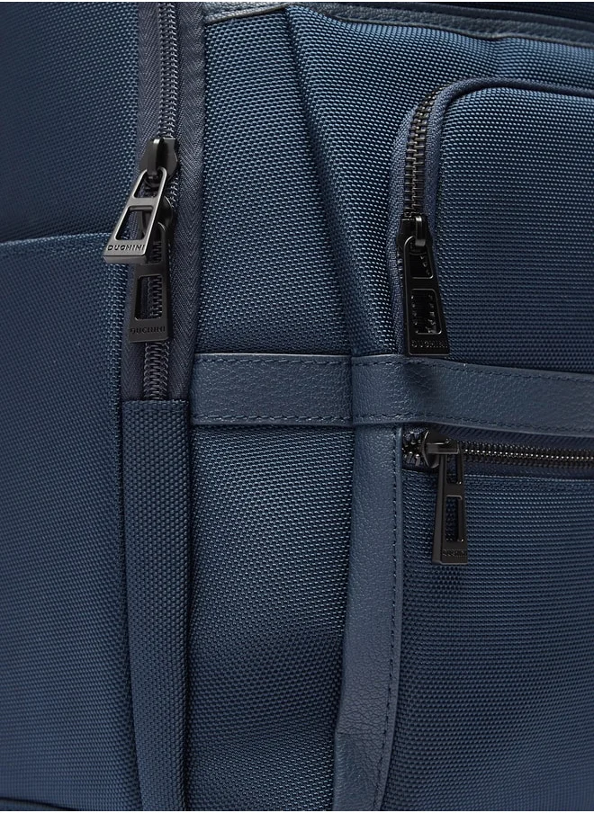 دوتشيني Textured Backpack with Zip Closure