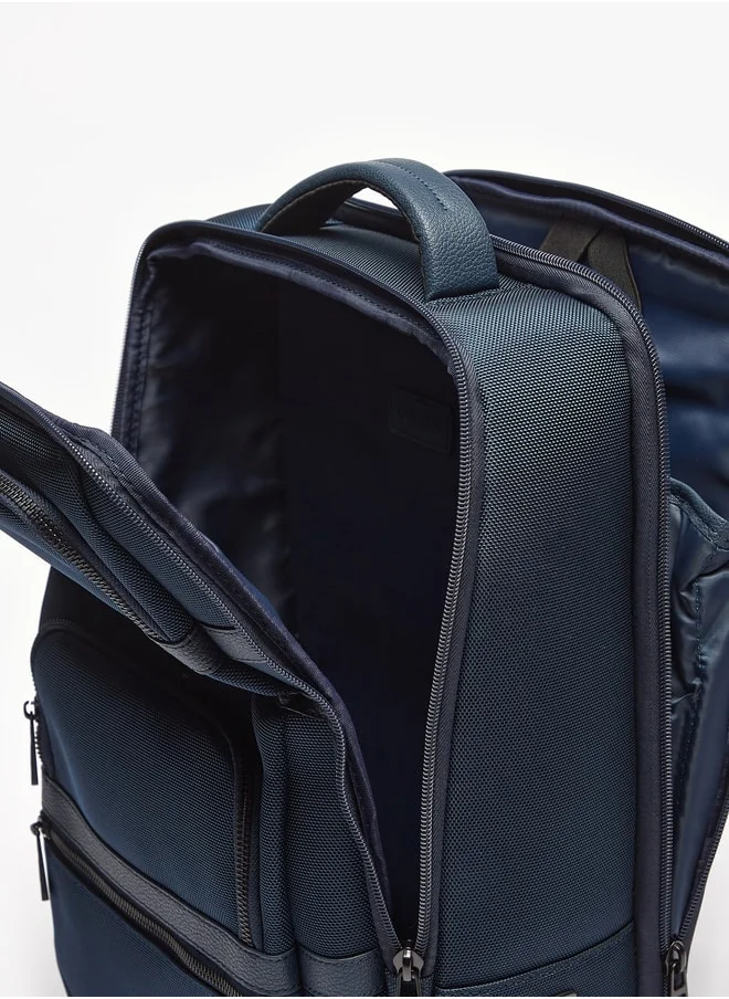 دوتشيني Textured Backpack with Zip Closure
