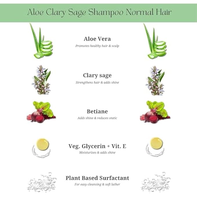 Rustic Art شامبو الصبار والمريمية لجميع أنواع الشعر | خالي من الكبريتات والبارابين | قابل للتحلل الحيوي، عضوي | (210 جرام) - Image 3