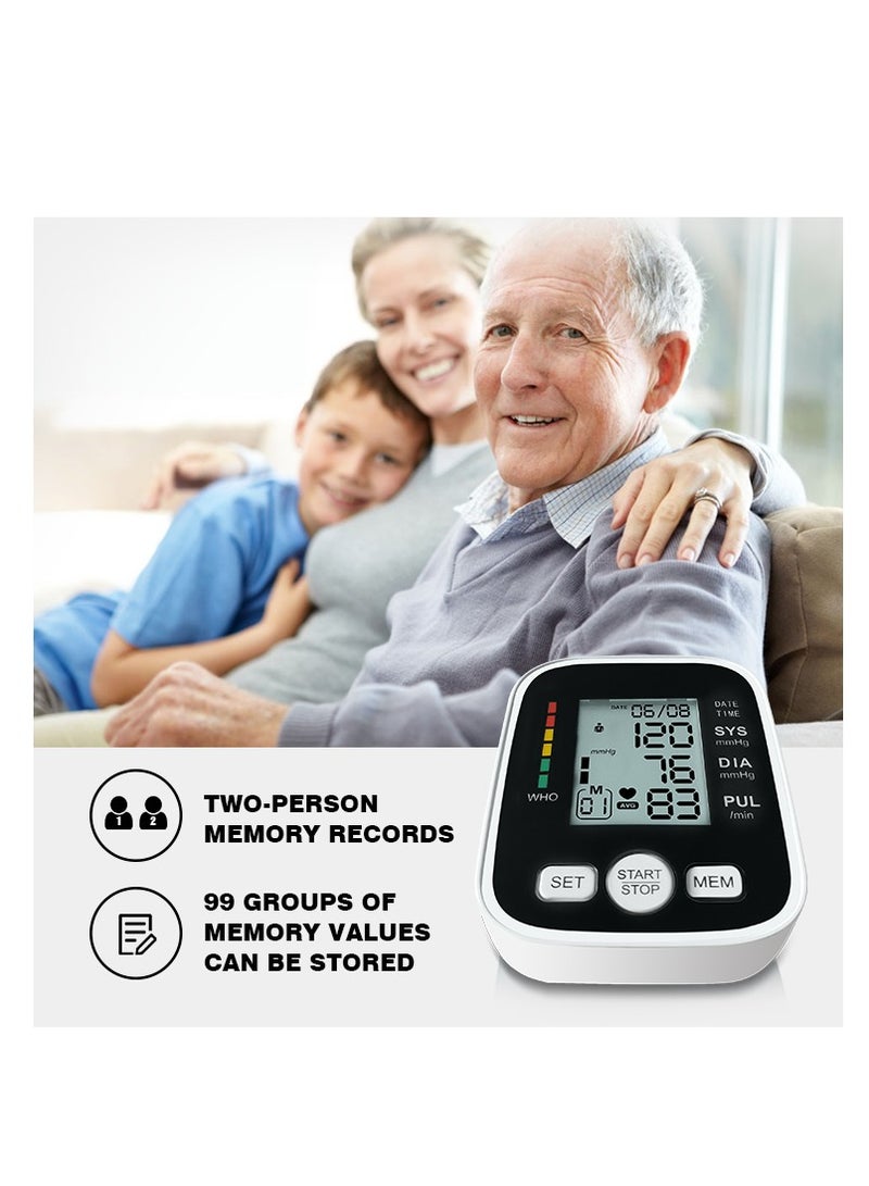 REALBLAD Blood Pressure Monitor, LCD Display Large Screen Fully Automatic Accurate Readings Adjustable bp Cuff Upper Arm Blood Pressure Machine, Voice Prompt, Irregular Heartbeat Detection, Clear Display - Image 4