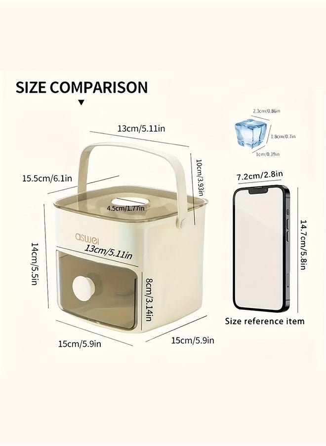 WINEENEE Double Layer 48 Grid Ice Cube Tray with Transparent Window - Leak-Proof Lid & Portable Handle, Premium Freezer Essential for Hot Climates, Easy Release Design for Summer Drinks (White)  - Image 4