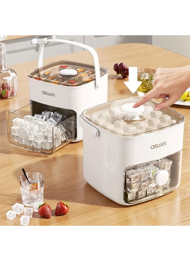 WINEENEE Double Layer 48 Grid Ice Cube Tray with Transparent Window - Leak-Proof Lid & Portable Handle, Premium Freezer Essential for Hot Climates, Easy Release Design for Summer Drinks (White)  - Image 5