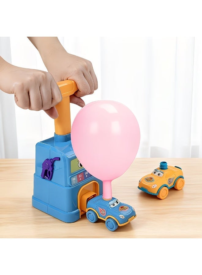 M MIAOYAN Balloon Powered Car Launcher Toy, Manual Air Pump Inertia Race Car STEM Educational Playset for Kids - Image 2