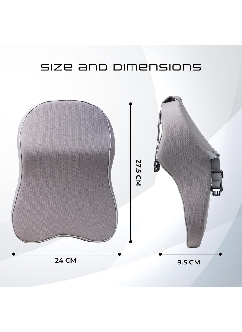 ROBUSTT Robustt Car Neck Pillow Grey Pack of 1 Ultrasoft Memory Foam for Neck Pain Back Pain for Car Travel I Superior Neck Back Support Relieves Muscle Pain Washable Cover Easy Installation  - Image 5