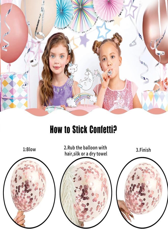 Zesliwy Blush Pink Balloons Garland Arch Kit,144pcs Retro Pink Rose Gold Sand White Confetti Balloons for Girls Women Bridal Baby Shower Valentines Wedding Engagement Birthday Party Decorations… - Image 3