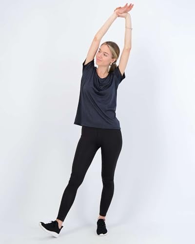 REALESSENTIALS Real Essentials 5 Pack: Women's Short Sleeve T-Shirts Workout Tops Fitness Pilates Gym Activewear Athletic (Plus Available), Set 5, L, Pack of 5 - Image 5