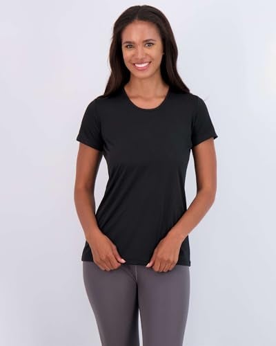 REALESSENTIALS Real Essentials 5 Pack: Women's Short Sleeve T-Shirts Workout Tops Fitness Pilates Gym Activewear Athletic (Plus Available), Set 5, L, Pack of 5 - Image 2