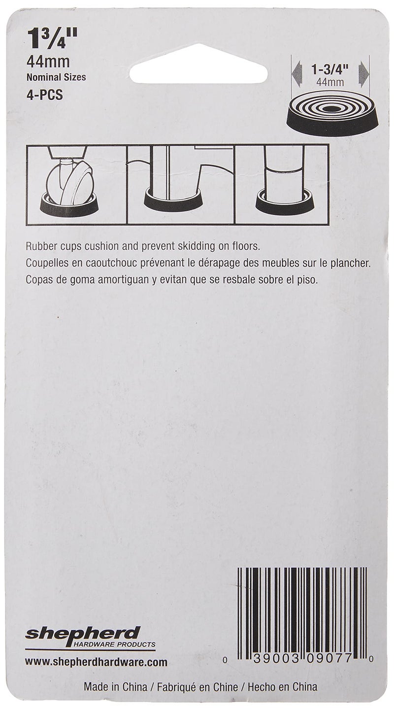 Shepherd Hardware 9077 1-3/4-Inch Round Rubber Furniture Cups, 4-Pack,brown - Image 3