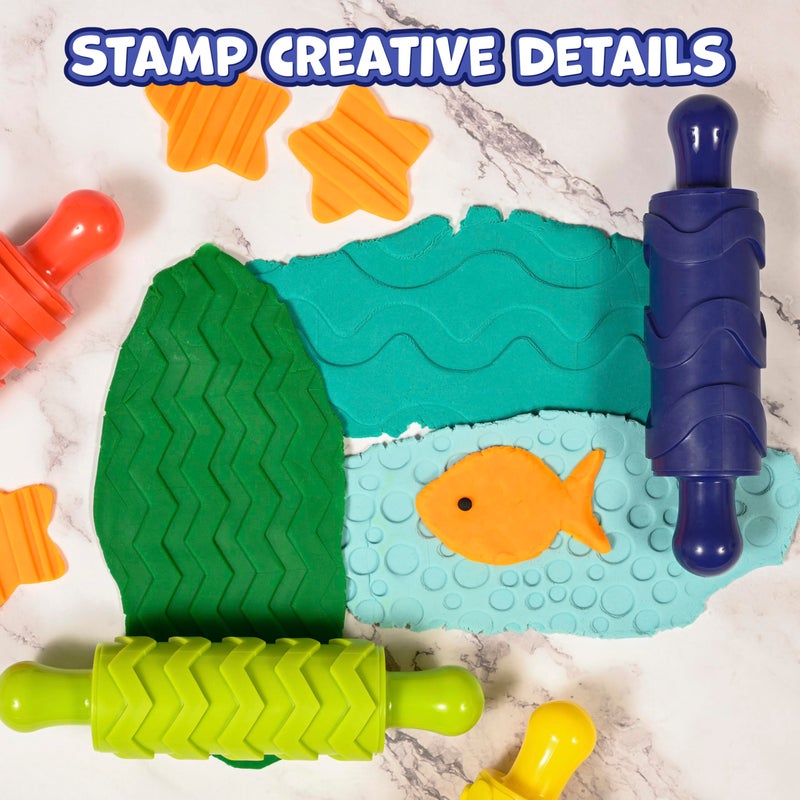 Ready 2 Learn Paint & Dough Texture Rollers - Set of 4 Patterns - Playdough Accessories - Easy-Grip Art Supplies - Paint Stamps for Kids - Clay Tools for Kids - Image 5