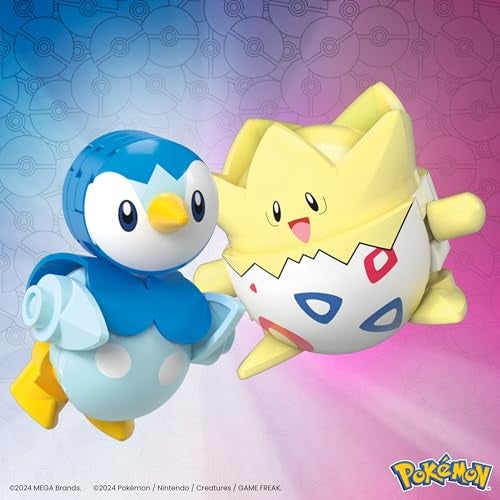 Mega Brands MEGA Pokémon Action Figure Building Toys Set, Poké Ball 2-Pack, Togepi and Piplup with 41 Pieces, for Kids - Image 3
